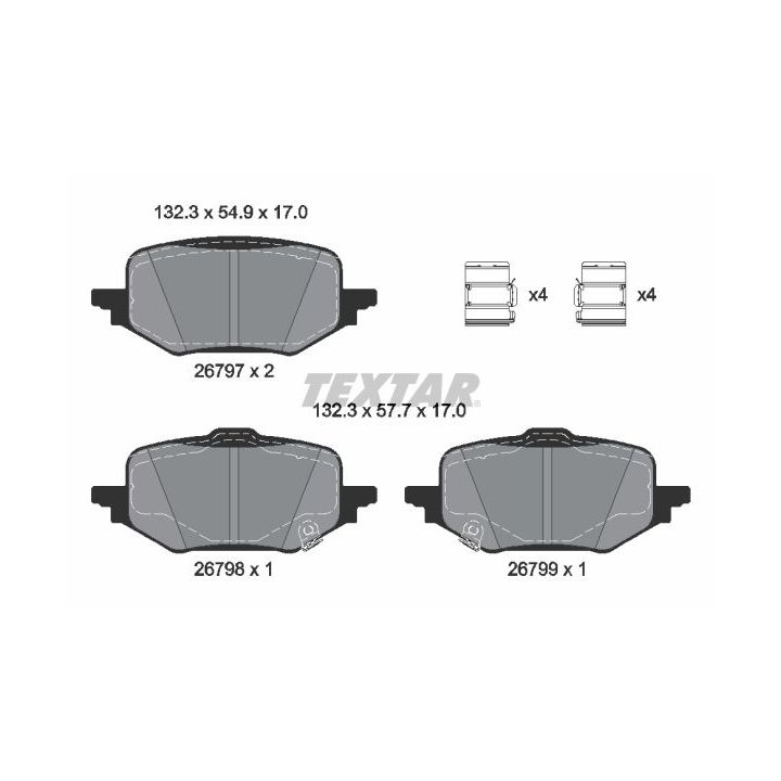 Stabdžių trinkelių rinkinys, diskinis stabdys TEXTAR 2679701