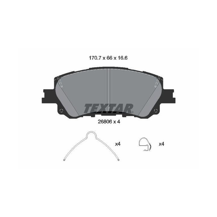 Stabdžių trinkelių rinkinys, diskinis stabdys TEXTAR 2680601