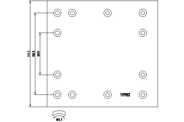 Stabdžio antdėklas, būgninis stabdys TEXTAR 19982