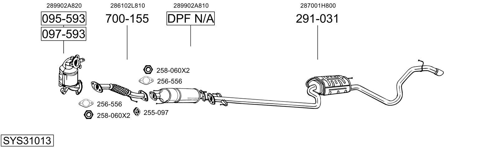 Išmetimo sistema BOSAL SYS31013