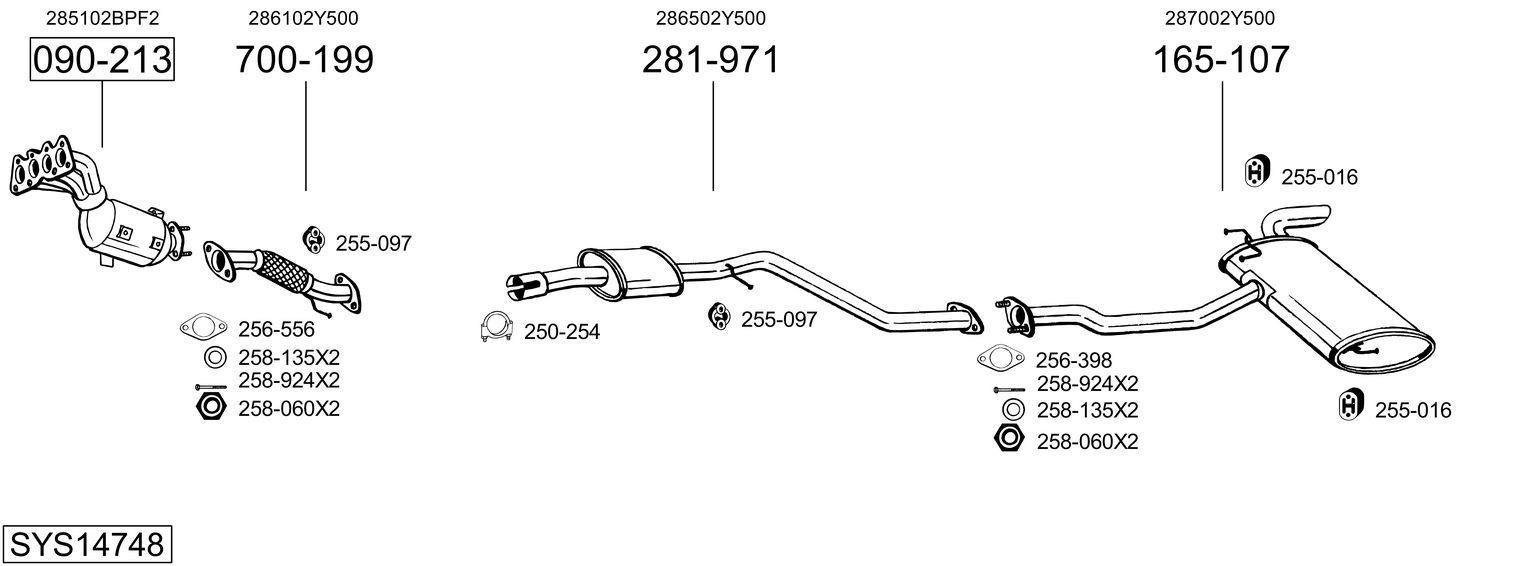 Išmetimo sistema BOSAL SYS14748