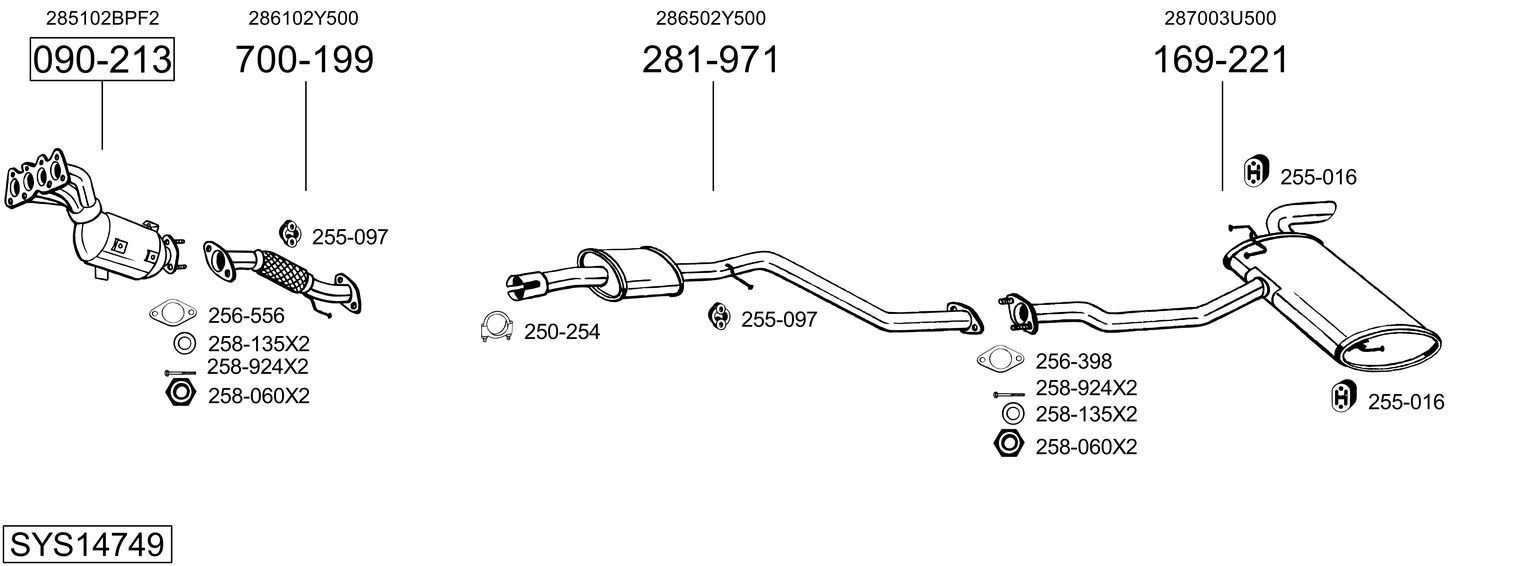 Išmetimo sistema BOSAL SYS14749