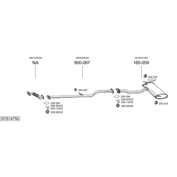 Išmetimo sistema BOSAL SYS14750