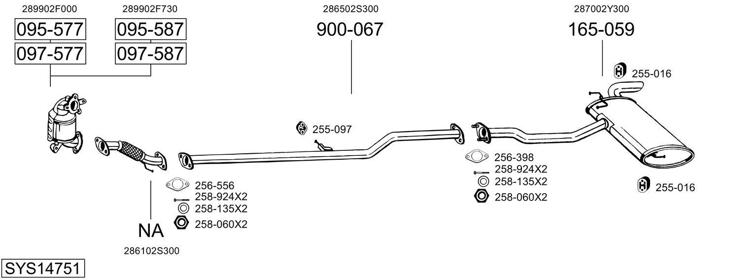 Išmetimo sistema BOSAL SYS14751
