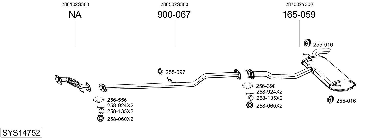 Išmetimo sistema BOSAL SYS14752