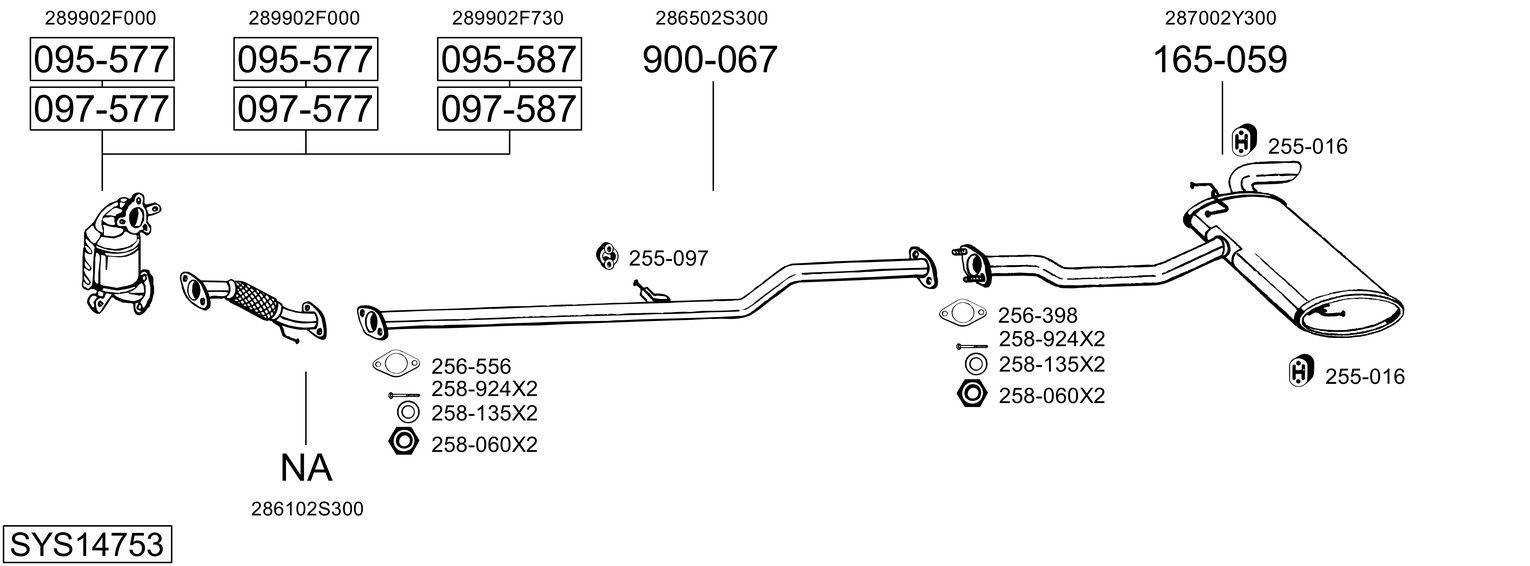 Išmetimo sistema BOSAL SYS14753