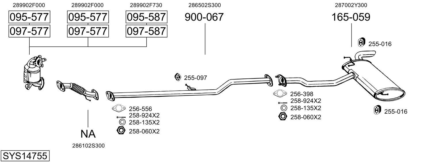 Išmetimo sistema BOSAL SYS14755