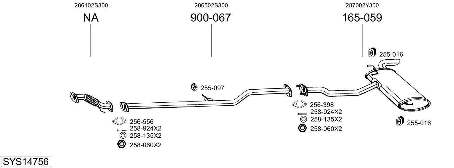 Išmetimo sistema BOSAL SYS14756