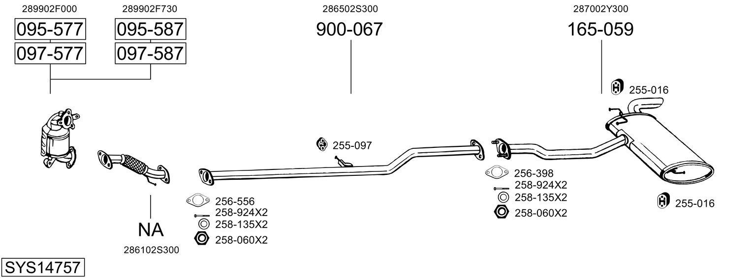 Išmetimo sistema BOSAL SYS14757