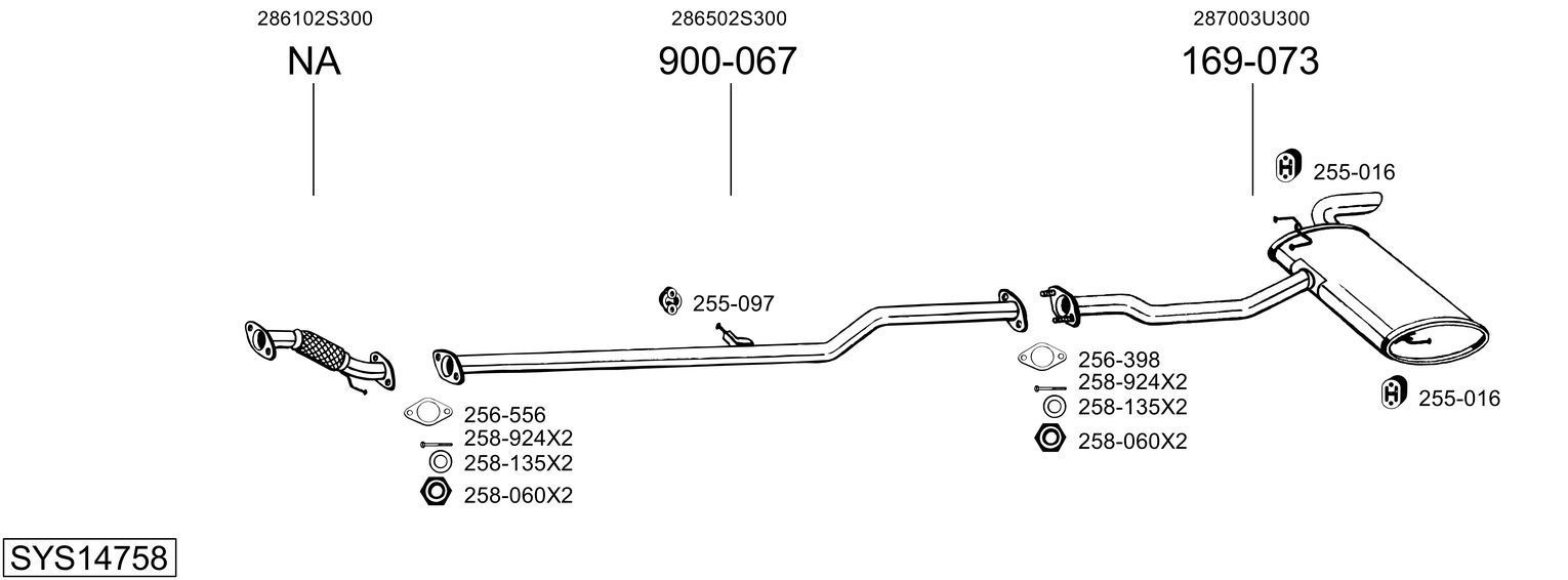 Išmetimo sistema BOSAL SYS14758