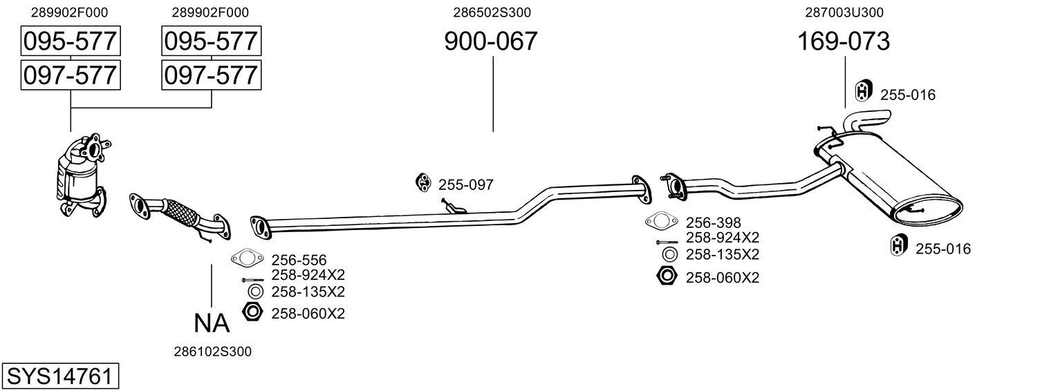 Išmetimo sistema BOSAL SYS14761