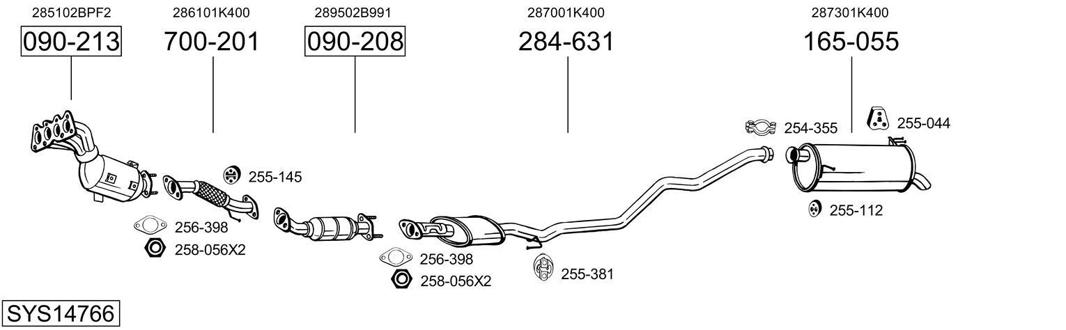 Išmetimo sistema BOSAL SYS14766