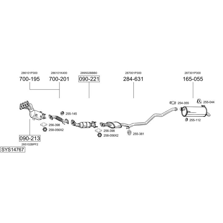 Išmetimo sistema BOSAL SYS14767
