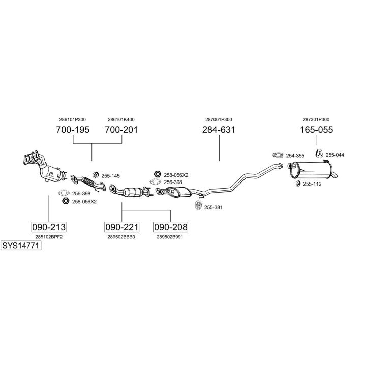 Išmetimo sistema BOSAL SYS14771