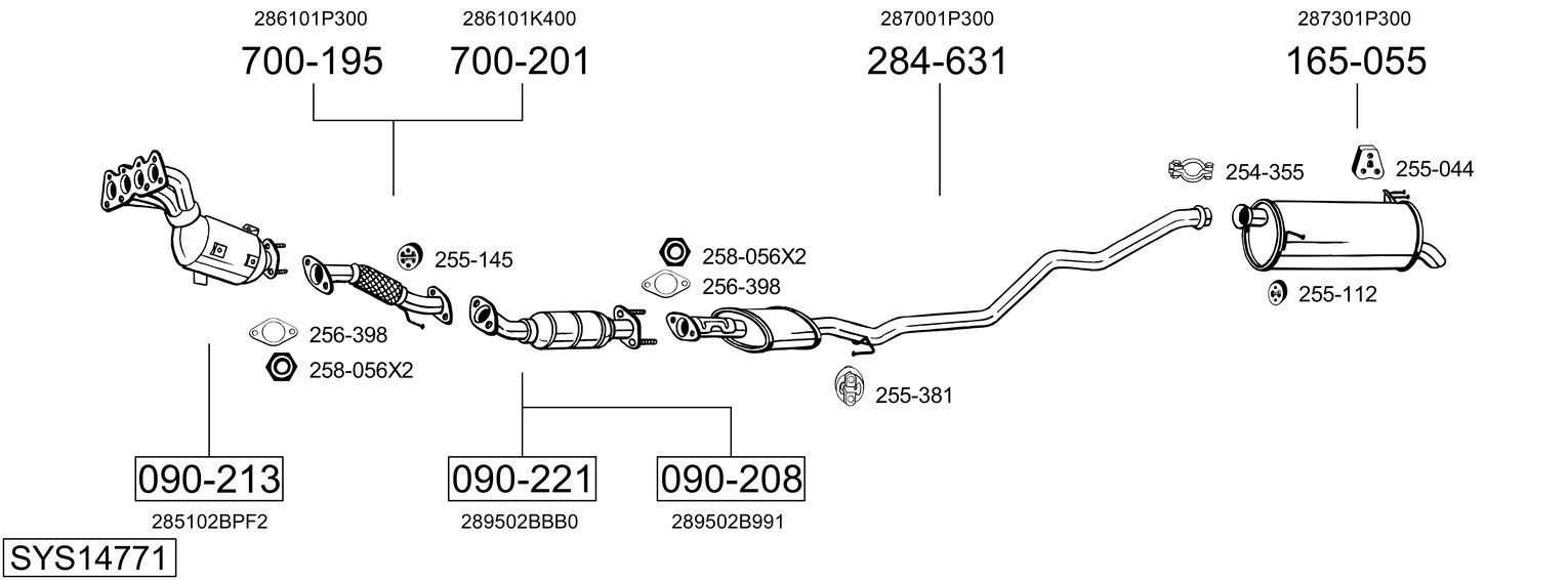 Išmetimo sistema BOSAL SYS14771