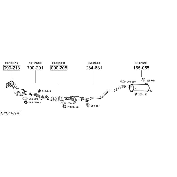 Išmetimo sistema BOSAL SYS14774