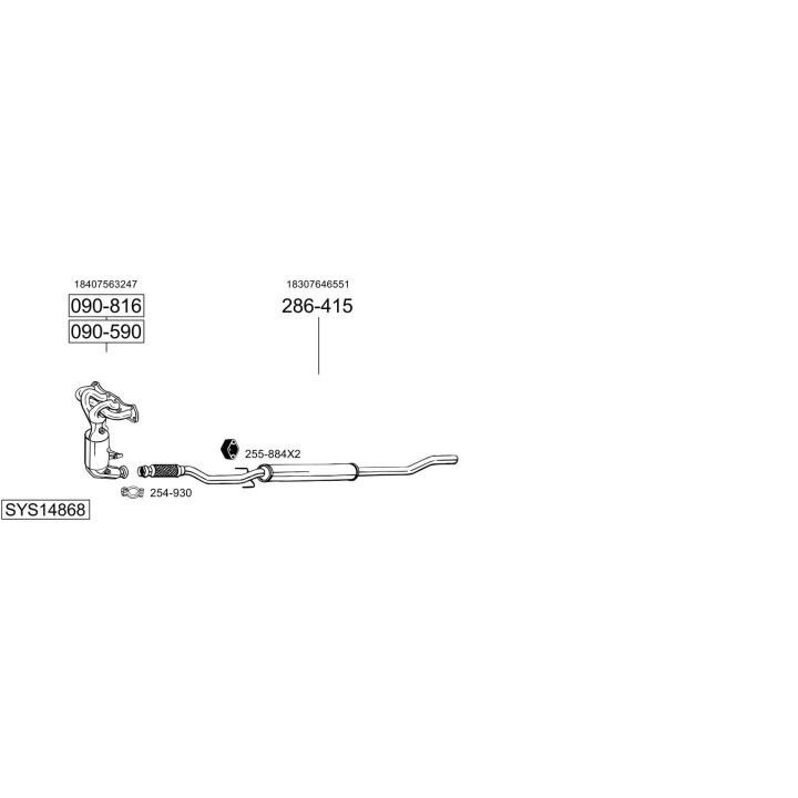 Išmetimo sistema BOSAL SYS14868