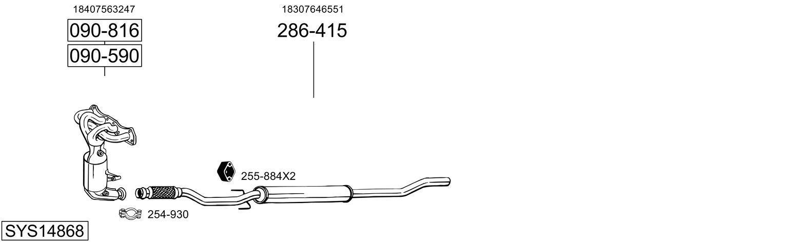 Išmetimo sistema BOSAL SYS14868