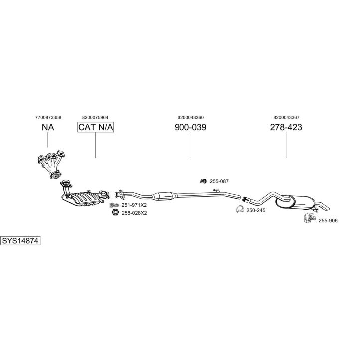 Išmetimo sistema BOSAL SYS14874