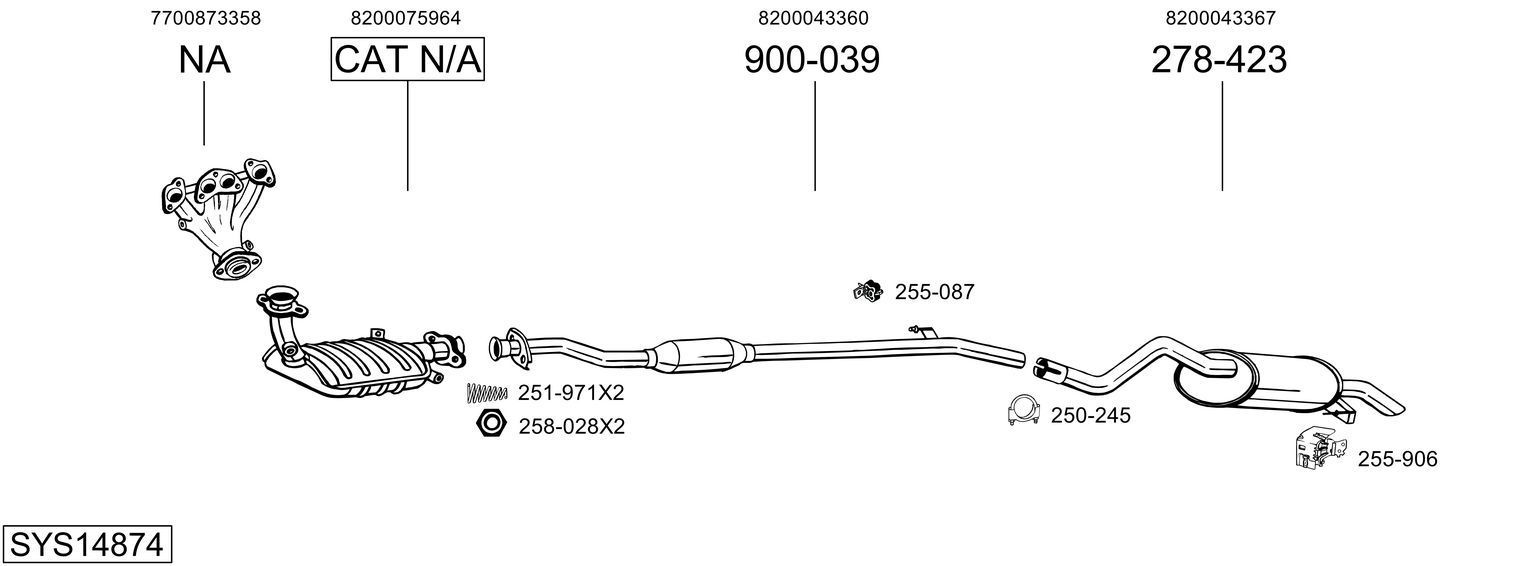 Išmetimo sistema BOSAL SYS14874