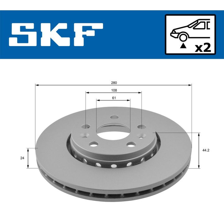 Stabdžių diskas SKF VKBD 80017 V2