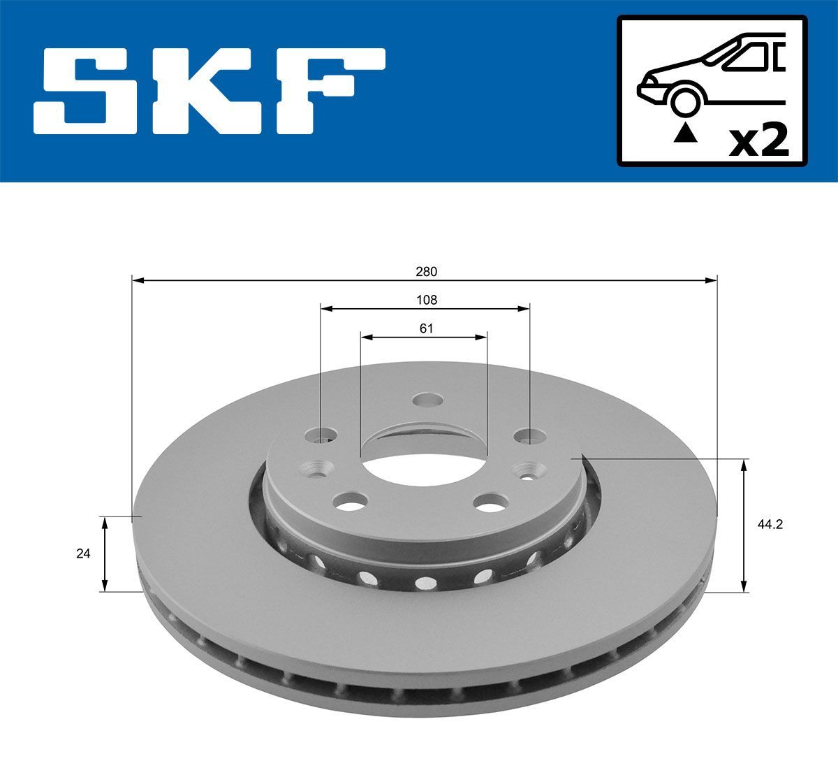 Stabdžių diskas SKF VKBD 80017 V2