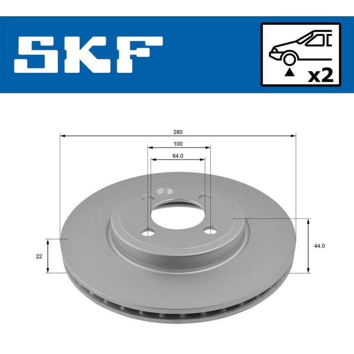 Stabdžių diskas SKF VKBD 80071 V2