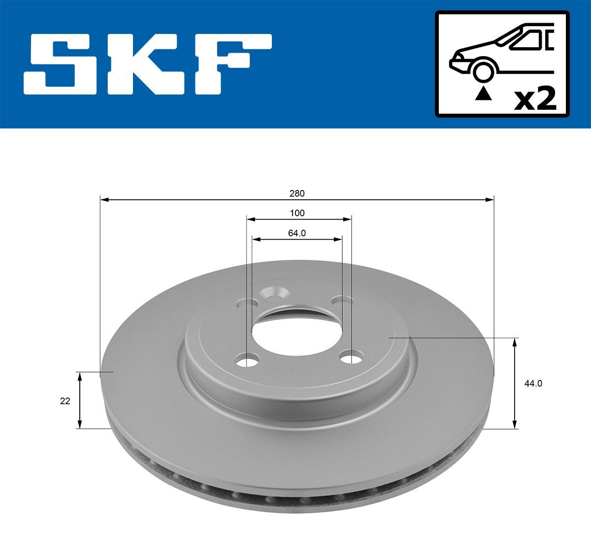 Stabdžių diskas SKF VKBD 80071 V2