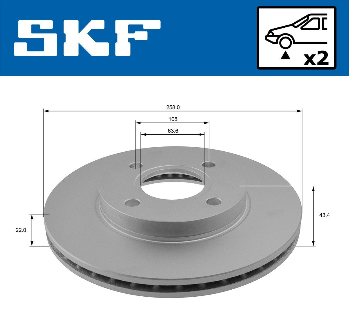 Stabdžių diskas SKF VKBD 80125 V2