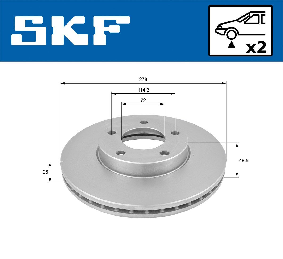 Stabdžių diskas SKF VKBD 80314 V2
