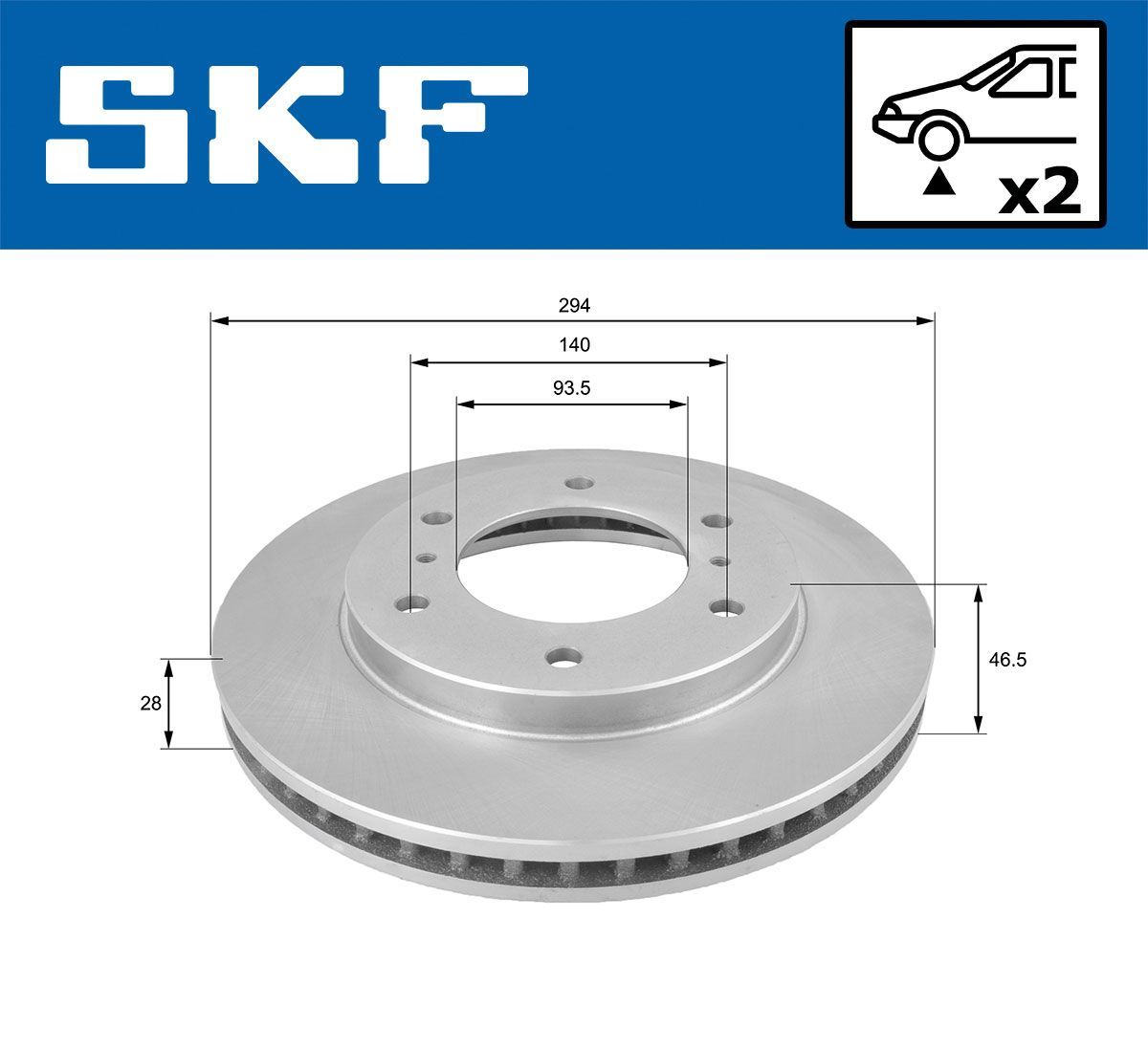 Stabdžių diskas SKF VKBD 80340 V2