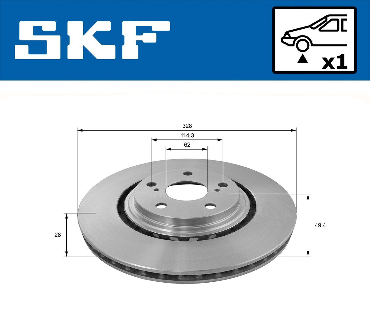 Stabdžių diskas SKF VKBD 80342 V1