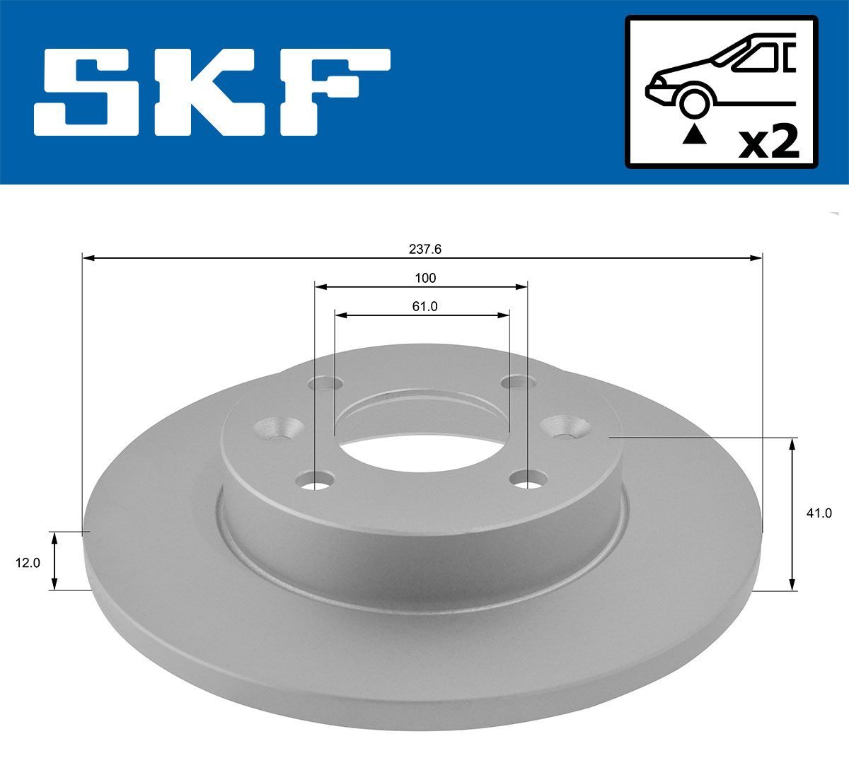 Stabdžių diskas SKF VKBD 80343 S2