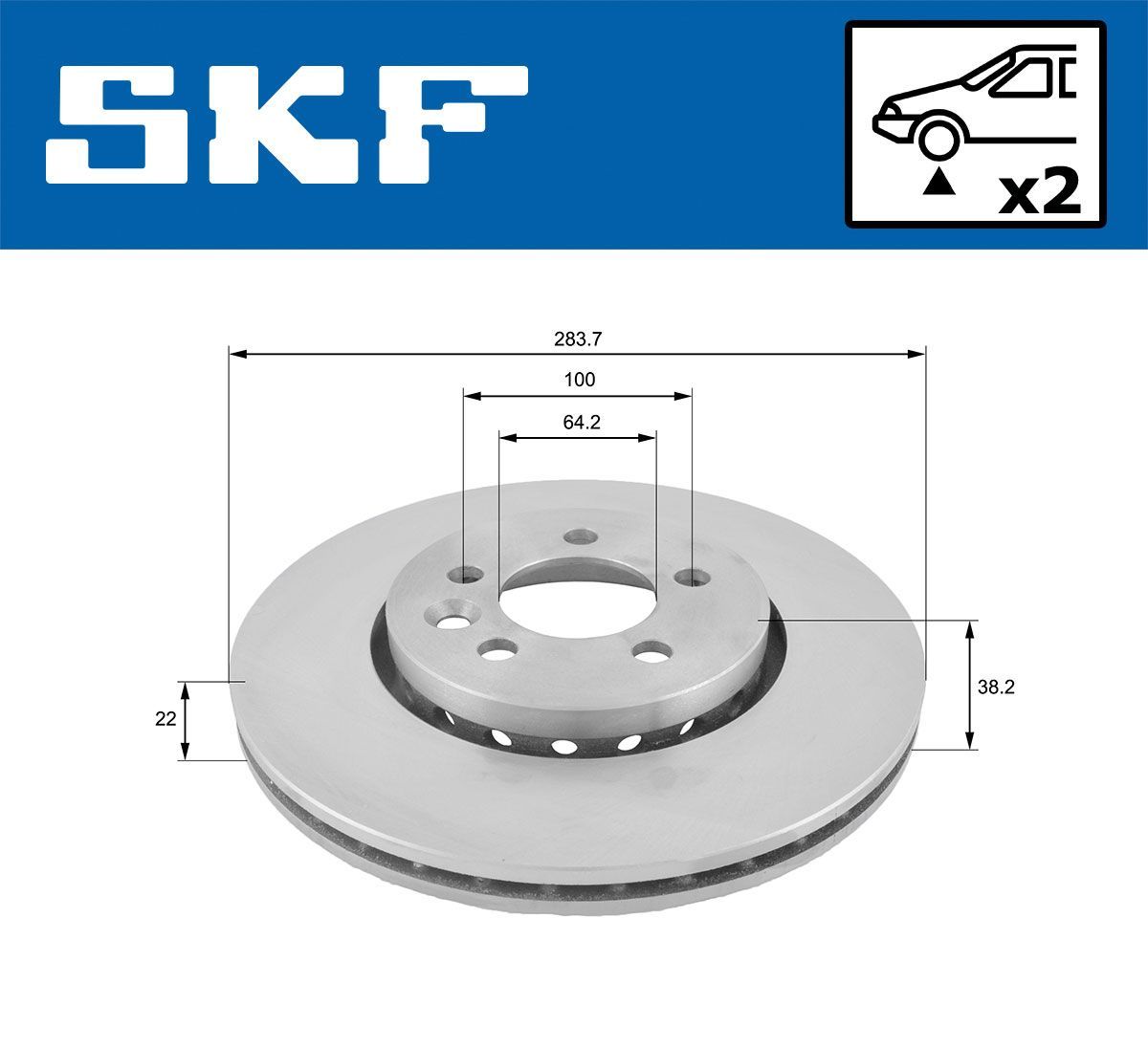 Stabdžių diskas SKF VKBD 80349 V2
