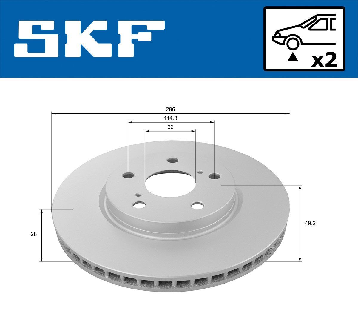 Stabdžių diskas SKF VKBD 80353 V2