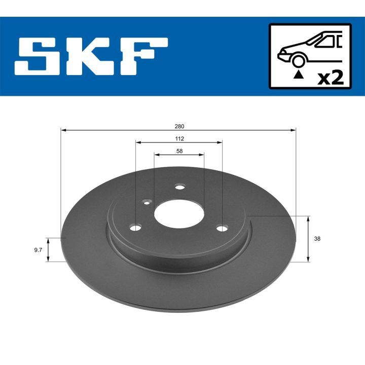 Stabdžių diskas SKF VKBD 80381 S2