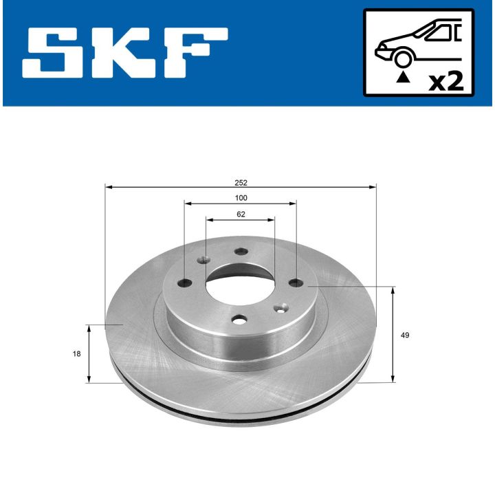 Stabdžių diskas SKF VKBD 80397 V2