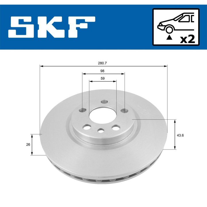 Stabdžių diskas SKF VKBD 80400 V2