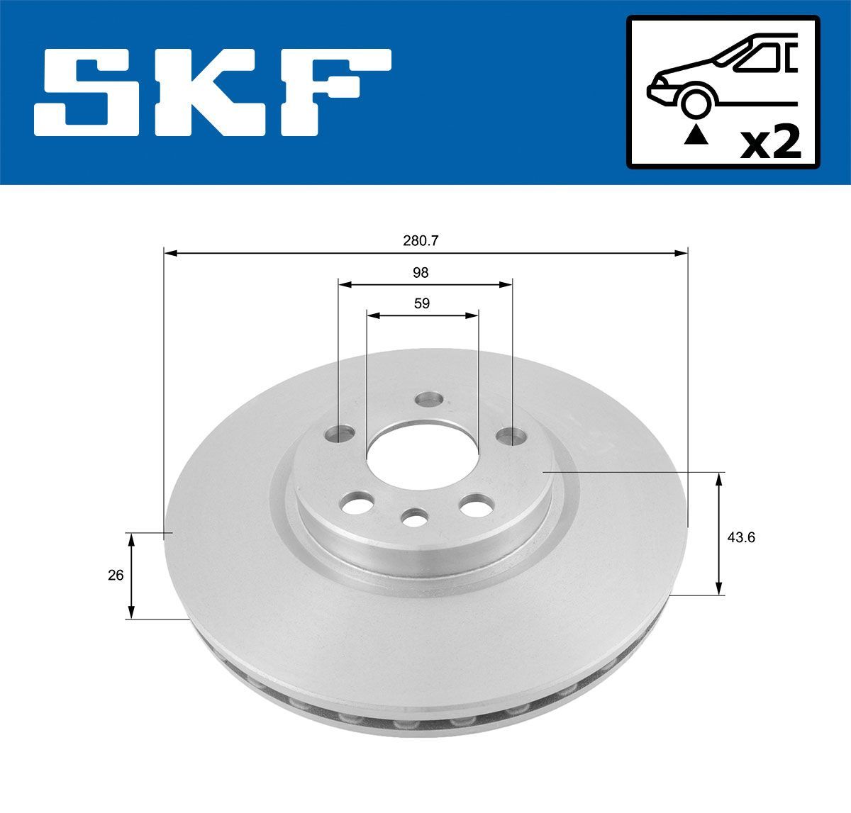 Stabdžių diskas SKF VKBD 80400 V2