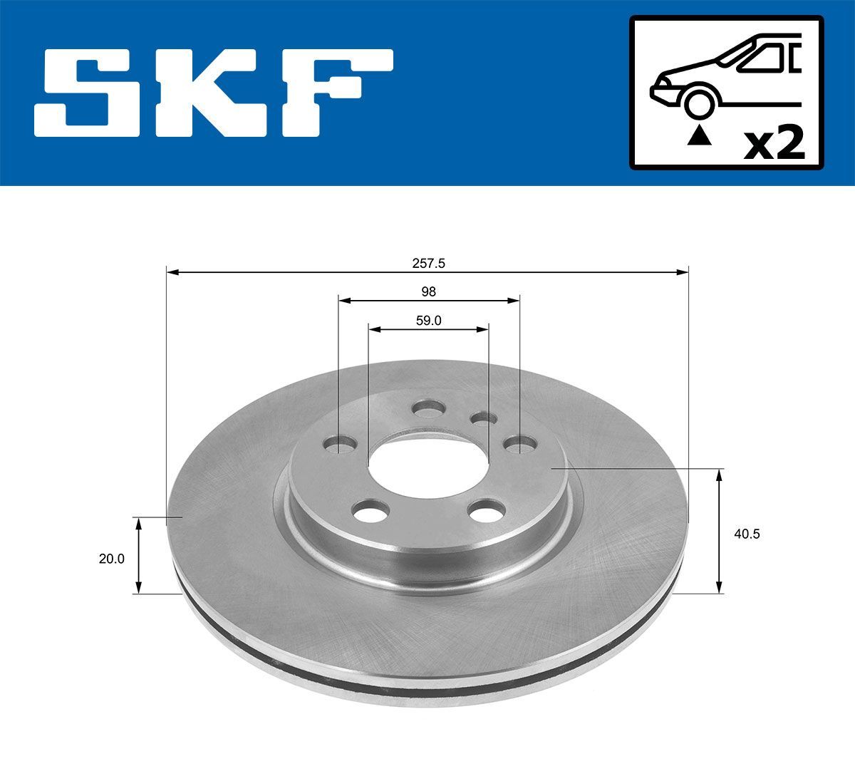 Stabdžių diskas SKF VKBD 80420 V2
