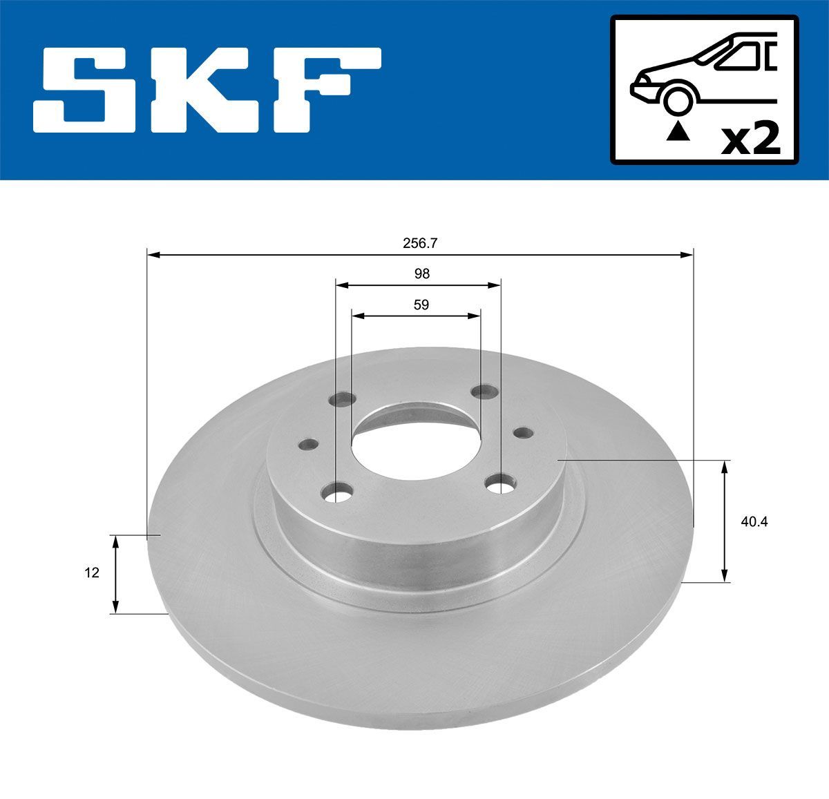 Stabdžių diskas SKF VKBD 80434 S2