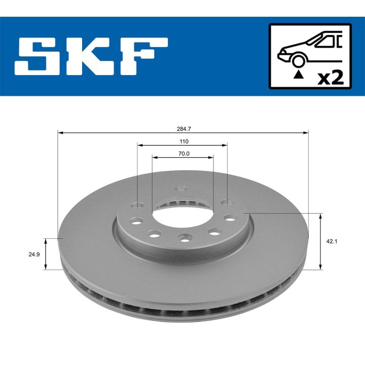 Stabdžių diskas SKF VKBD 80478 V2