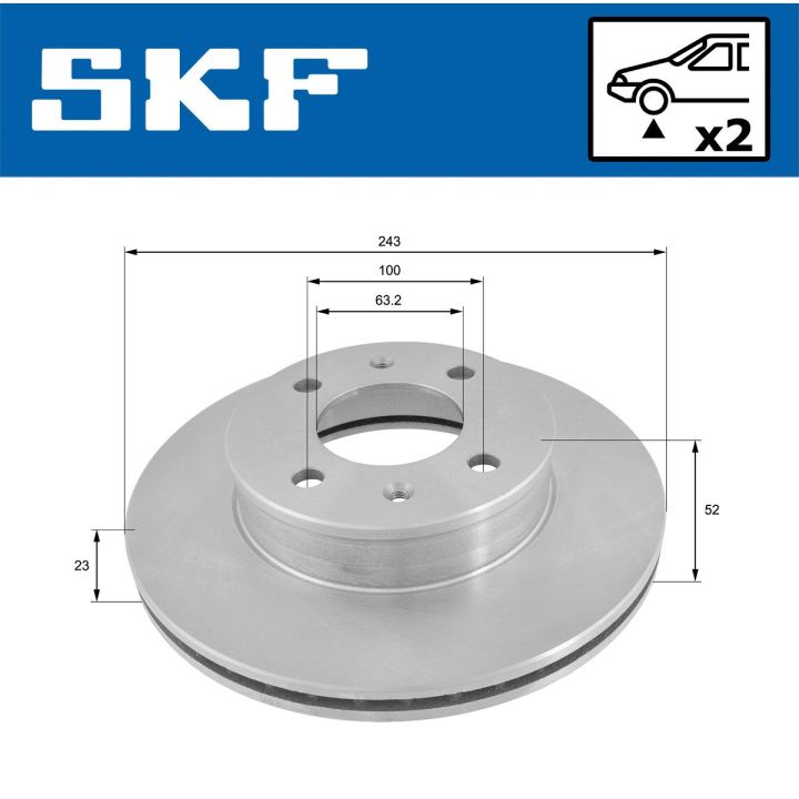 Stabdžių diskas SKF VKBD 80485 V2