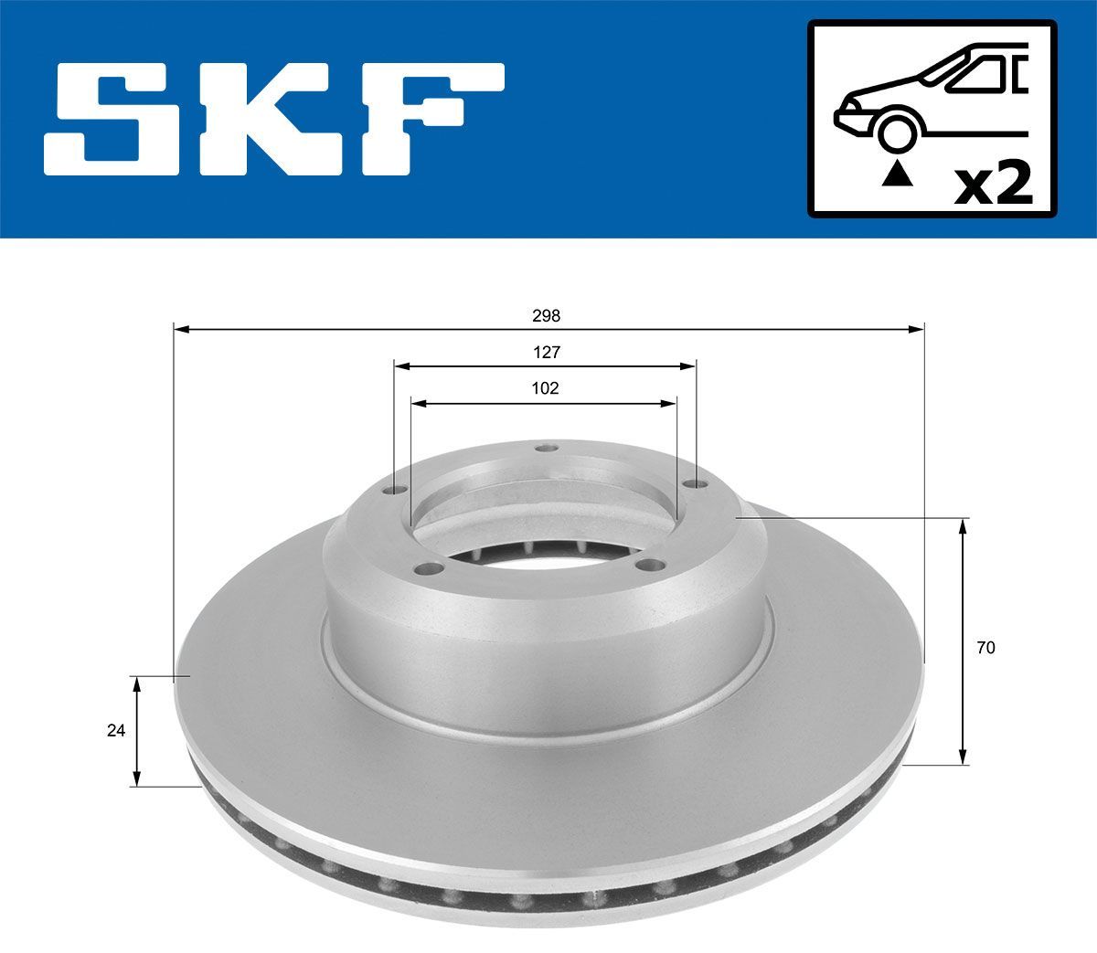 Stabdžių diskas SKF VKBD 80504 V1