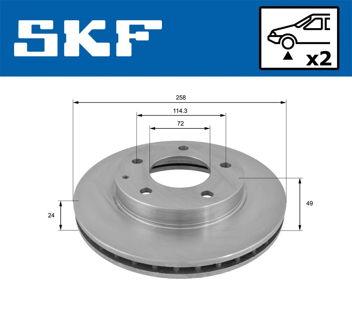 Stabdžių diskas SKF VKBD 80518 V2