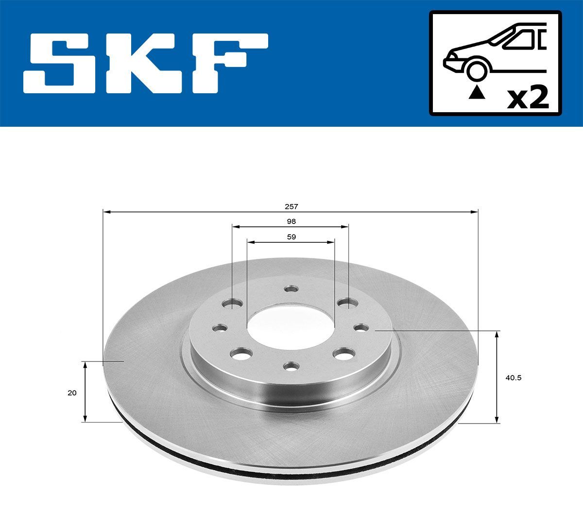 Stabdžių diskas SKF VKBD 80524 V2