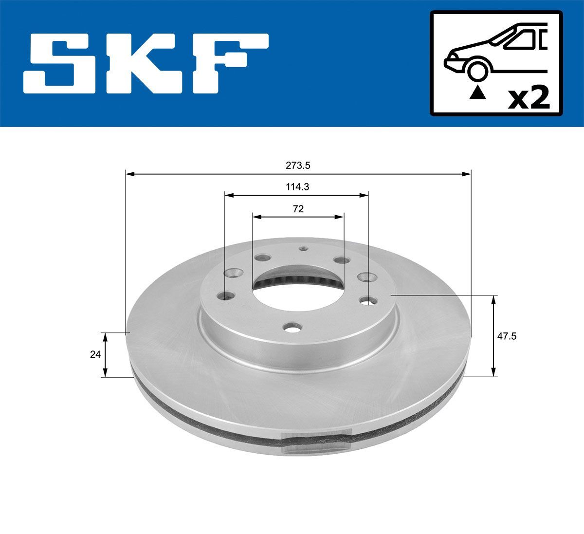 Stabdžių diskas SKF VKBD 80527 V2