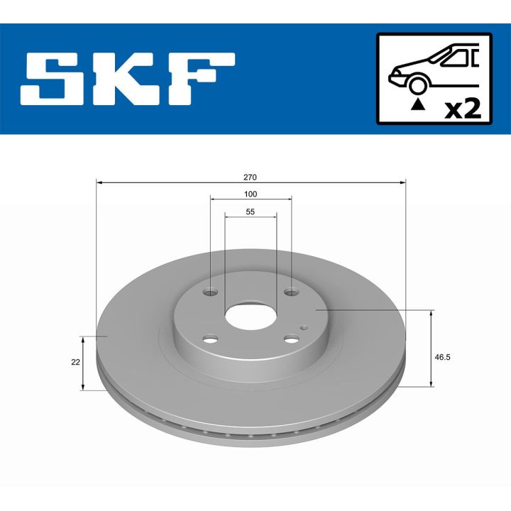 Stabdžių diskas SKF VKBD 80530 V2