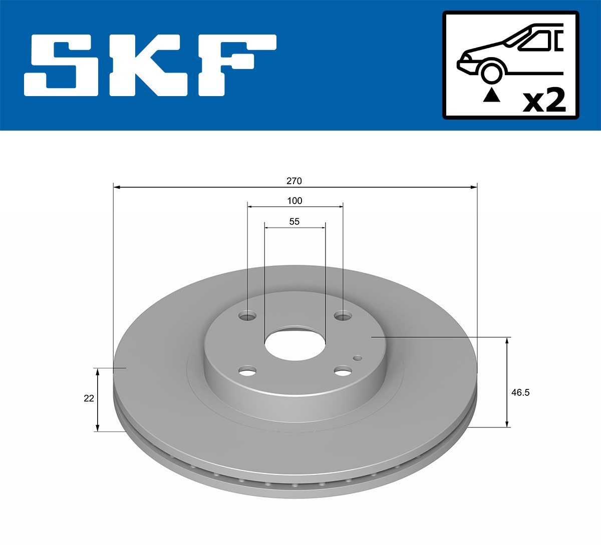 Stabdžių diskas SKF VKBD 80530 V2