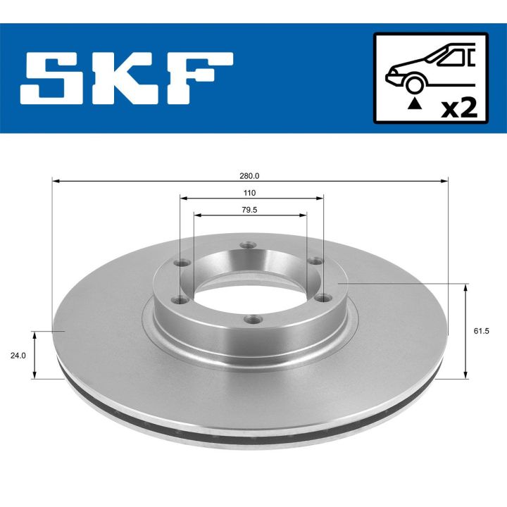 Stabdžių diskas SKF VKBD 80534 V2